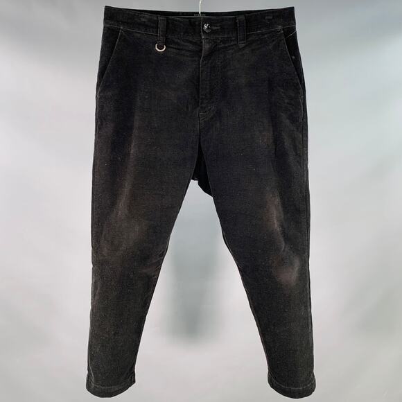 SOPHNET Size M Black Corduroy Cotton Blend Drop Crotch Casual Pants - Picture 1 of 4